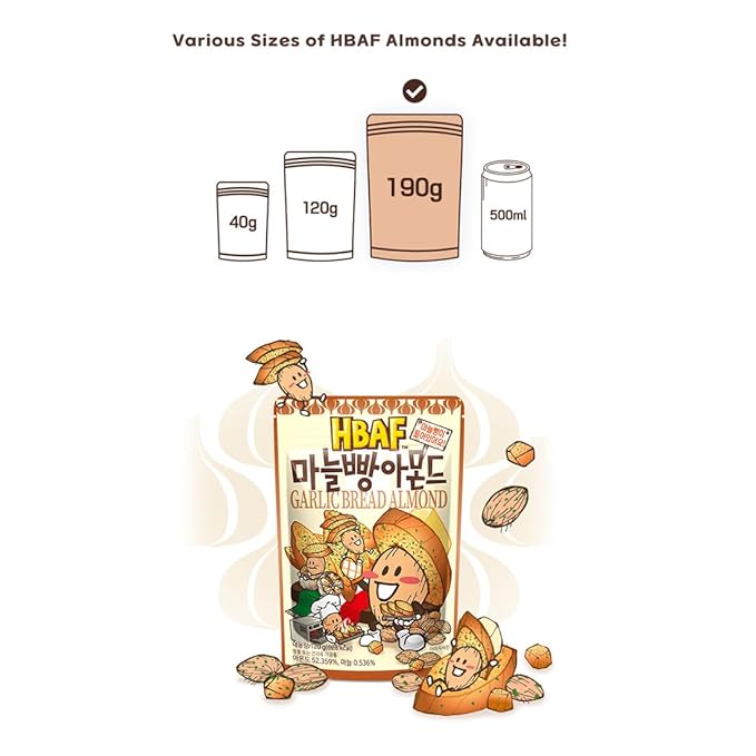 [Official Gilim HBAF] Korean Garlic Bread Seasoned Almonds Nut Protein Snack | After-School, Work