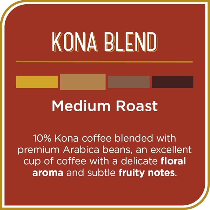 Don Francisco's Kona Blend Whole Bean Coffee, Medium Roast ??100% Arabica,18 oz Bag, Premium Coffee