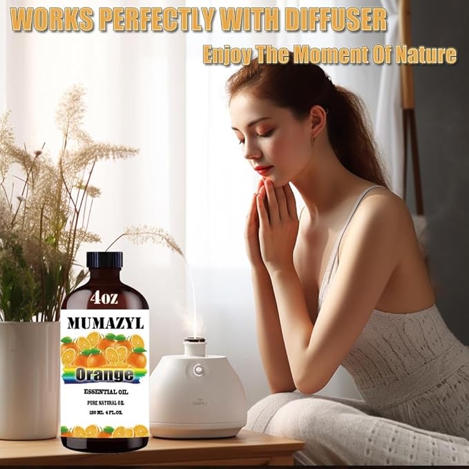 Sweet Orange Essential Oil, Sweet Orange Oil 4 Fl Oz 120ML for Diffuser Humidifier Yoga Cleaning