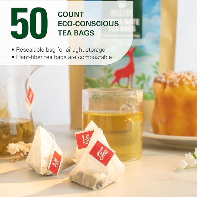WT WEETEE Yerba Mate Tea Bag, Unsmoked Yerba Mate 50 Teabags From Argentina, Rich In Antioxidants