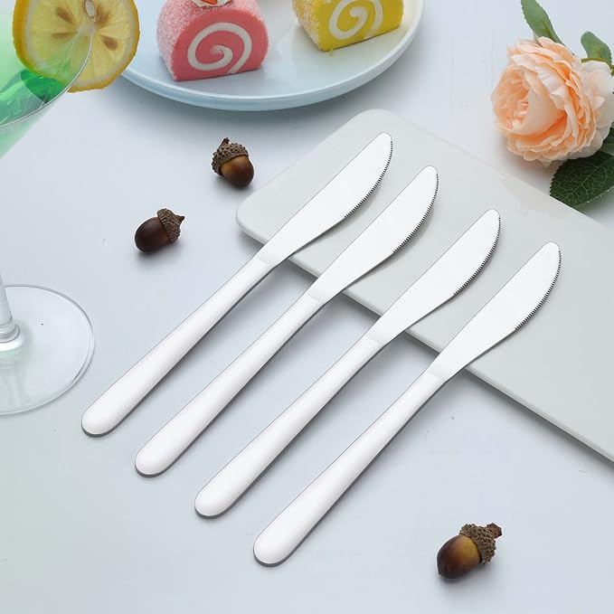 24 Pieces Knives Set - 9 Inches Dinner Knives, Butter Knife, Food Grade Stainless Steel Table Knife