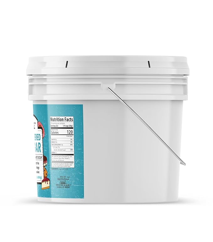 Unpretentious Powdered Sugar, 2 Gallon Bucket, Confectioners Sugar, For Baking, Candy Making
