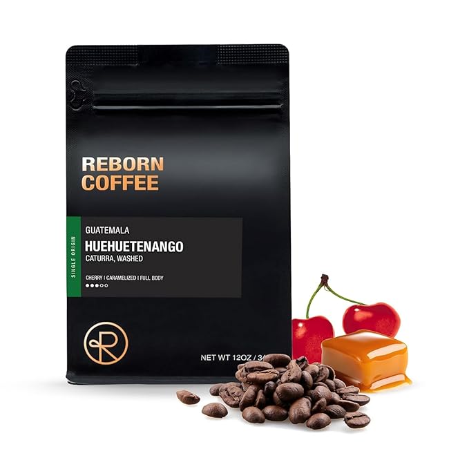 Reborn Coffee Specialty Whole Bean Coffee, Medium Roast, 12 Ounce, Guatemala Huehuetenango, Flavor