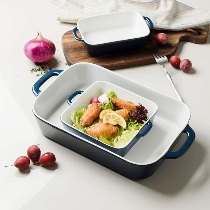 Sweejar Ceramic Bakeware Set, Rectangular Baking Dish for Cooking, Kitchen, Cake Dinner, Banquet