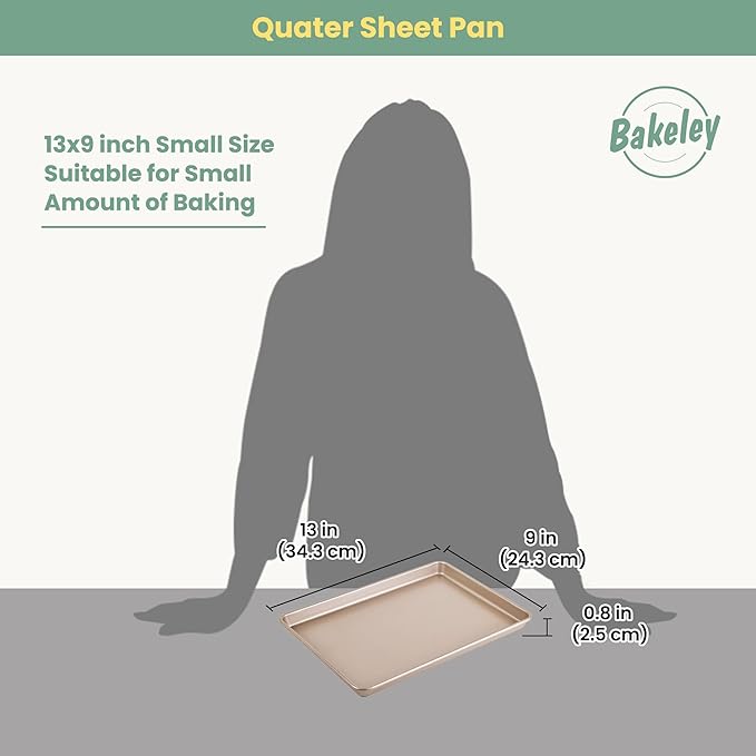 13-Inch Baking Sheet Pan, Non-Stick Carbon Steel Meat Bread Jelly Roll Pizzas Pastries Rimmed