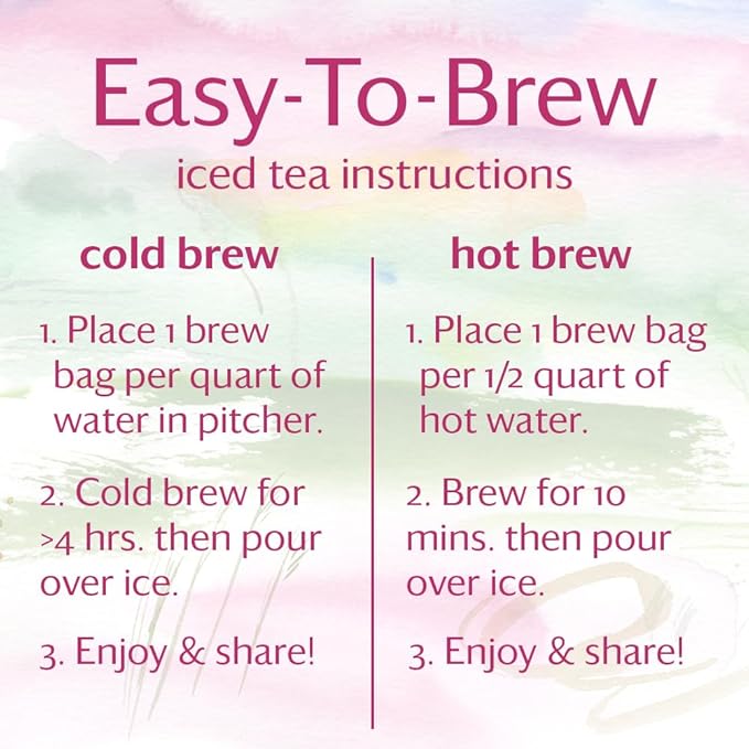 Grace Farms HIBISCUS ORANGE ORGANIC ICED TEA (Twelve 1qt. Brew Bags, 3 Gallons) | Refreshing, Tart