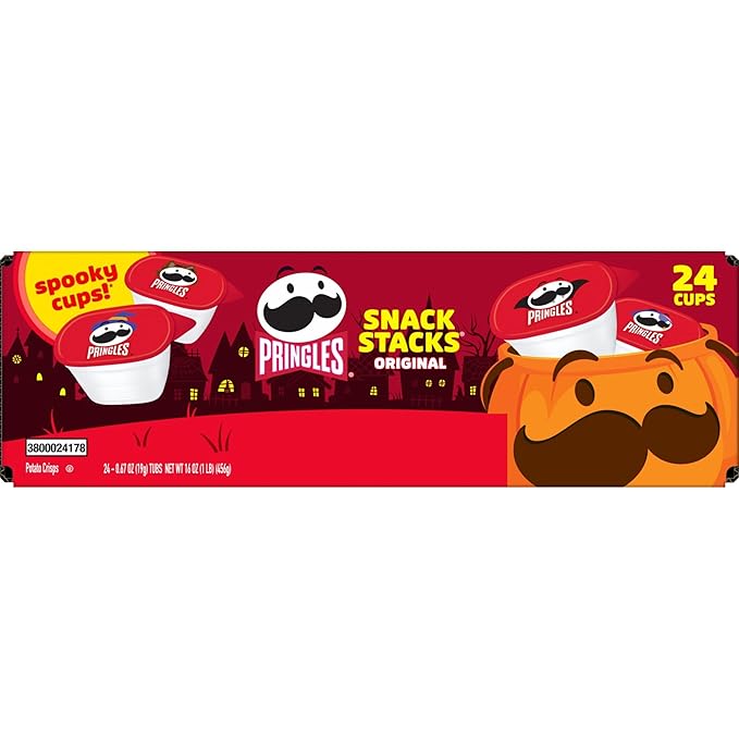 Pringles Potato Crisps Chips, Halloween Snacks, Trick or Treat, Snack Stacks, Original, 16oz Box