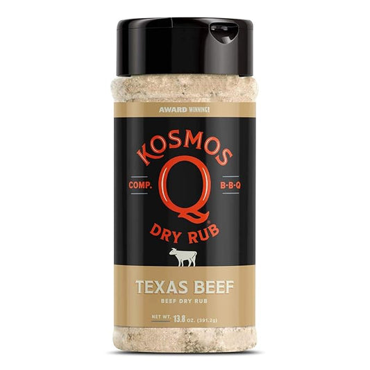 Kosmos Q Texas Beef Dry Rub, Steak Seasoning with Garlic, Onion, Lemon & Savory Spices for Steak