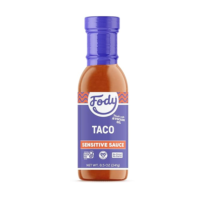 Fody Foods Taco Sauce, 8.5 Oz, Garlic and Onion Free, Low FODMAP Certified, Gut & IBS Friendly
