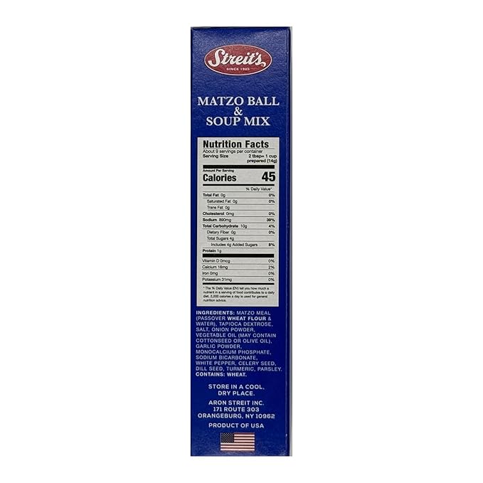 Streit's Matzo Ball & Soup Mix - Kosher Certified, Suitable for Passover, No MSG Added, Just Add