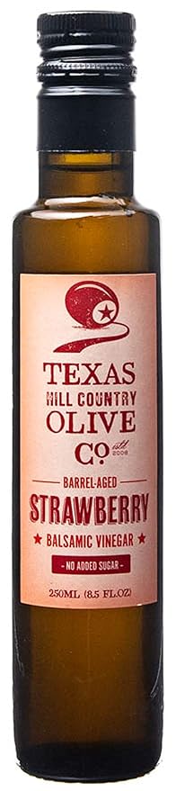 Strawberry White Balsamic Vinegar - Gourmet Barrel Aged Infused Balsamic Vinegar - Great for