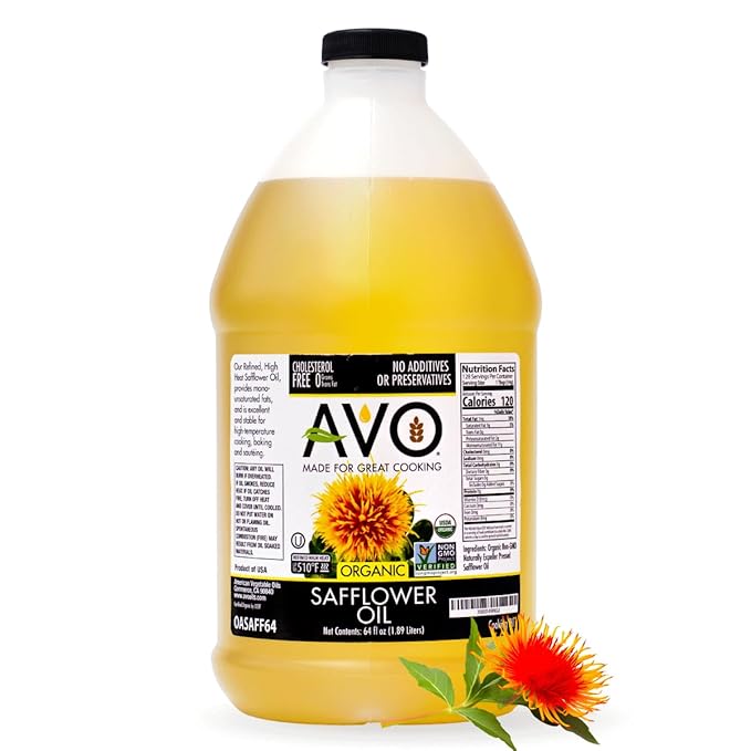 AVO Organic High Oleic Safflower Oil - Frying, Baking, Non-stick Saut챕ing, Salads, Vinaigrette