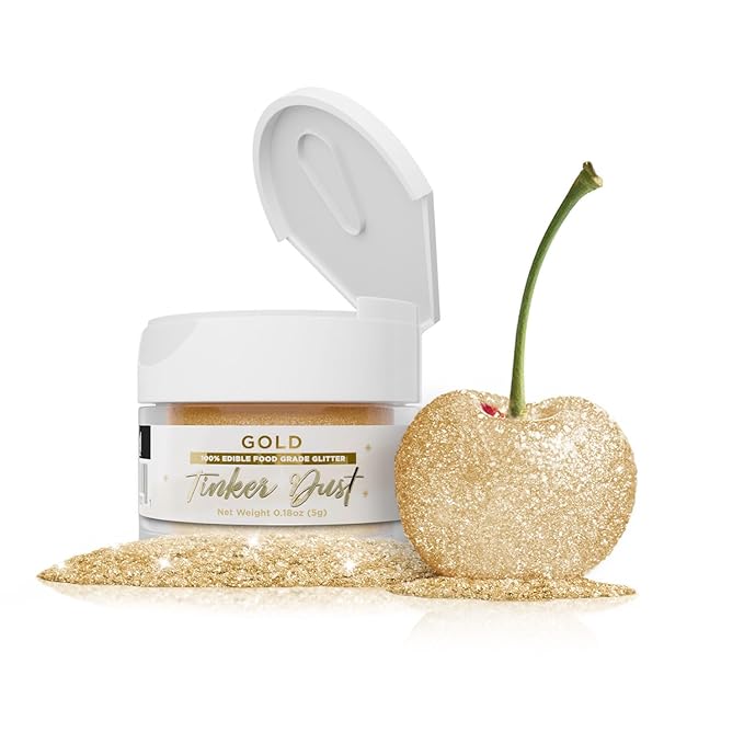 Bakell - Gold Tinker Dust (5g, 1x Jar) Edible Glitter for Food, Desserts, and Beverages!