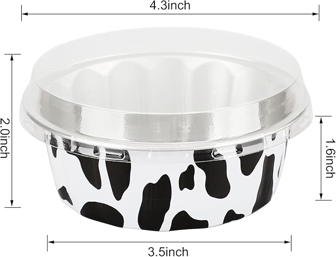 Beasea 8oz 50 Pack Disposable Ramekins with Lids, Aluminum Baking Cups for Creme Brulee, Muffin