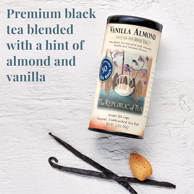 The Republic of Tea ??Vanilla Almond Black Tea Bulk, 250 Bulk Tea Bags, Naturally Caffeinated