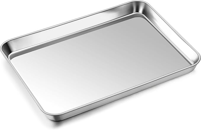 P&P CHEF 12.5 Inch Baking Cookie Sheet, Oven Pan Tray Stainless Steel Sheet Pan for Kitchen, Oven