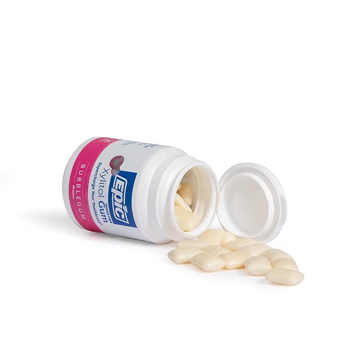 Epic 100% Xylitol Bubblegum Chewing Gum - Sugar Free, Aspartame Free Dental Gum - Supports Oral