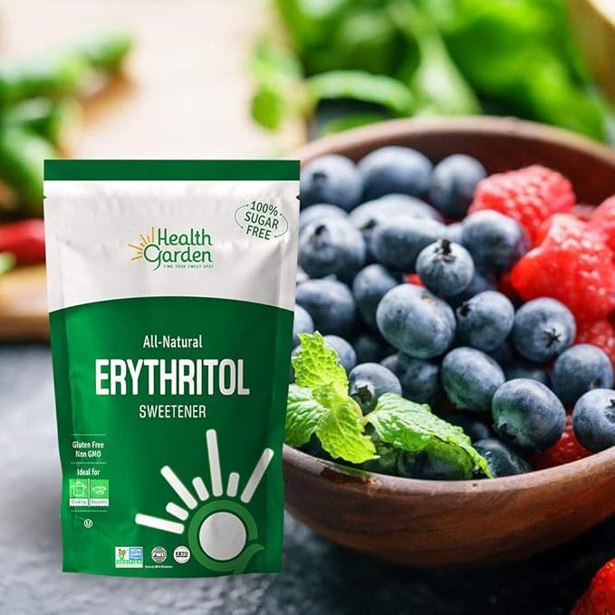 Health Garden Erythritol Sugar Free Sweetener - All Natural - Non GMO - Kosher- Keto Friendly (48