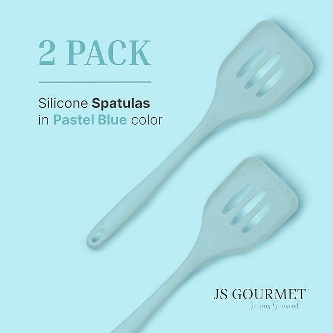 Silicone Slotted Turner Set – 2-Piece Set of Turner Spatulas for Eggs and Pancakes – Kitchen Tools