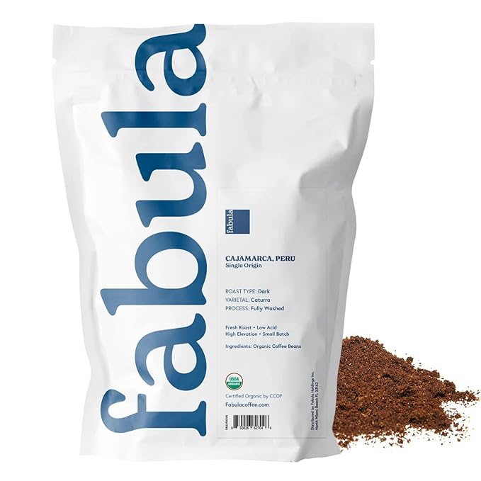Fabula Coffee Dark Roast Freshly Ground - Organic - Low Acid - Single Origin - Non-GMO - Mold Free