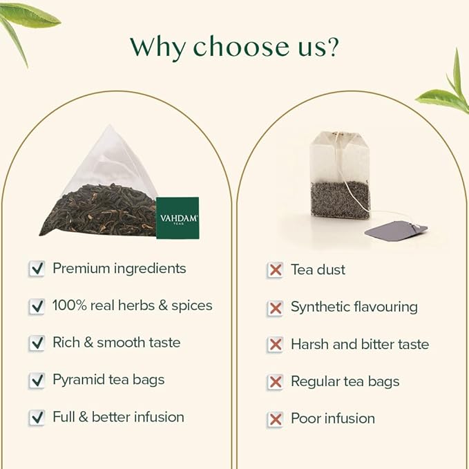 VAHDAM, Assam Exotic Black Tea Bags (100 Count) High Caffeine, Gluten Free, Full Bodied | Pyramid