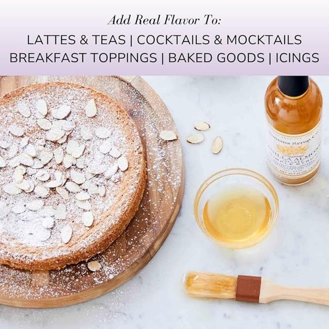 Sonoma Syrup Co. Vanilla Almond Infused Simple Syrup 12.7 fl oz | for Cocktails, Tea, and Baking |