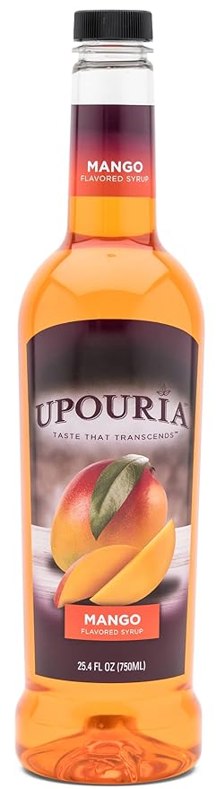 Upouria Mango Syrup Flavoring, 100% Vegan, Gluten-Free, Kosher, 750ml bottle (Pack of 2) with 1