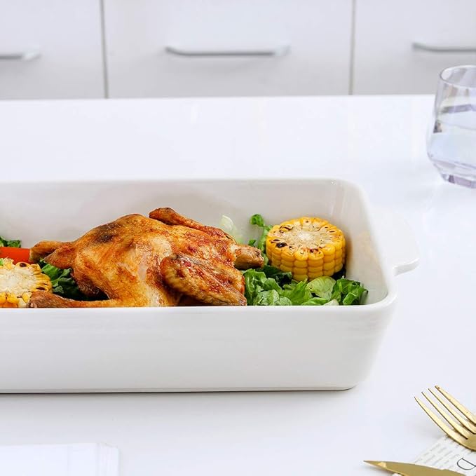 KOOV Bakeware Set, Ceramic Baking Dish Set, Rectangular Casserole Dish Set, lasagna Pan, Baking