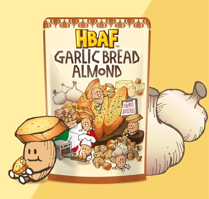 [Official Gilim HBAF] Korean Garlic Bread Seasoned Almonds Nut Protein Snack | After-School, Work