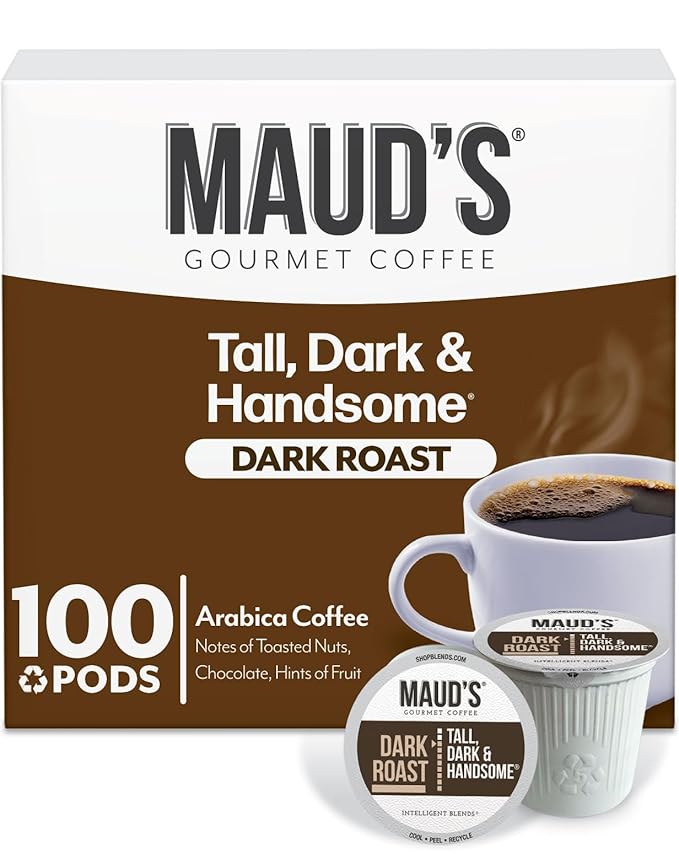 Maud's Dark Roast Coffee Pods, 100ct, Recyclable Single Serve Pods – 100% Arabica Coffee