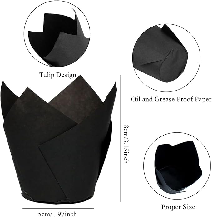 150 Pieces Tulip Cupcake Muffin Liners Paper Baking Cups Greaseproof Cupcake Wrappers for Birthday
