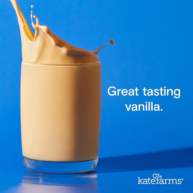 KATE FARMS Organic 1.2 Glucose Support Shake, Vanilla, 16g Protein, 27 Vitamins and Minerals, Meal