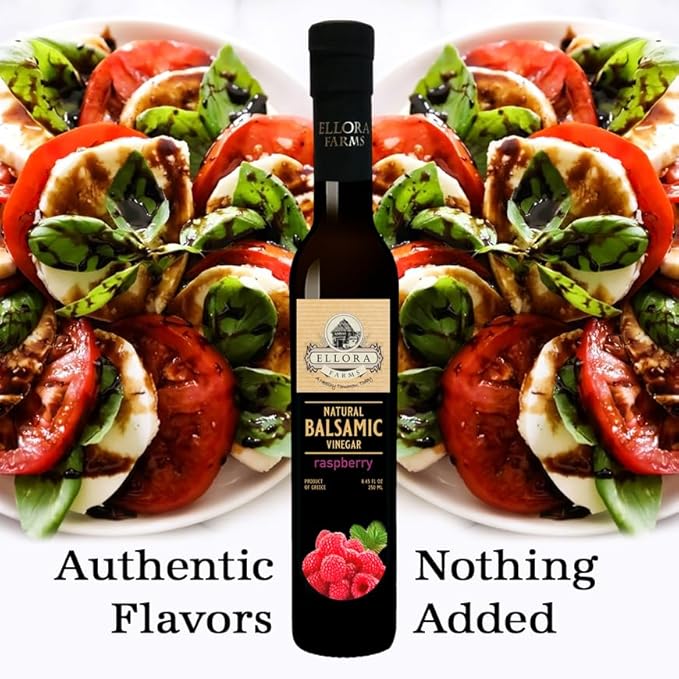 Ellora Farms, Raspberry Balsamic Vinegar, Thick and creamy, Barrel aged, No-added sugar, Award