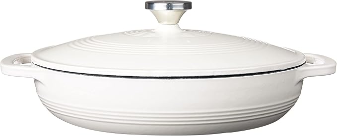 Lodge 3.6 Quart Enameled Cast Iron Oval Casserole With Lid??Dual Handles ??Oven Safe up to 500ì§?F
