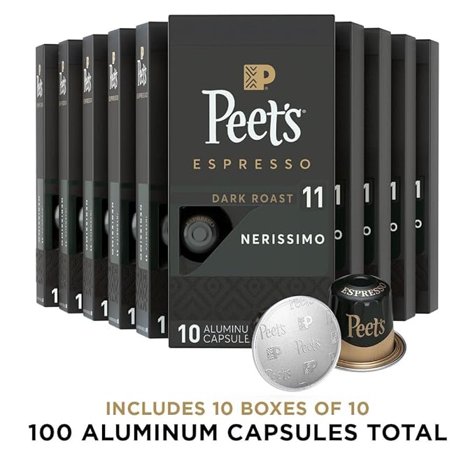 Peet's Coffee, Dark Roast Espresso Capsules, Compatible with Nespresso Original Machine - Nerissimo