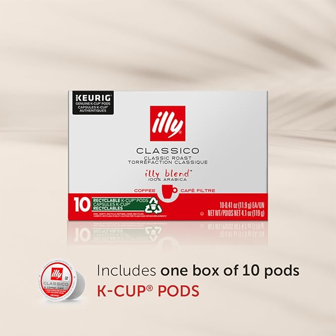 Illy Coffee, Smooth And Balanced, Classico Medium Roast K-Cups, Made With 100% Arabica Beans