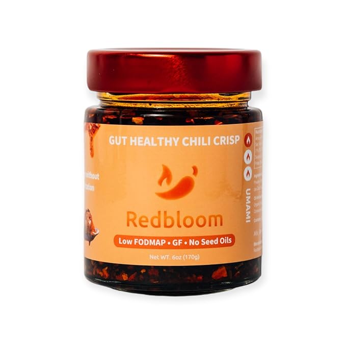 Redbloom Gut-Healthy Chili Crisp - Organic Chili Oil, No Seed Oils, Low-Fodmap, Vegan, Crunchy Hot