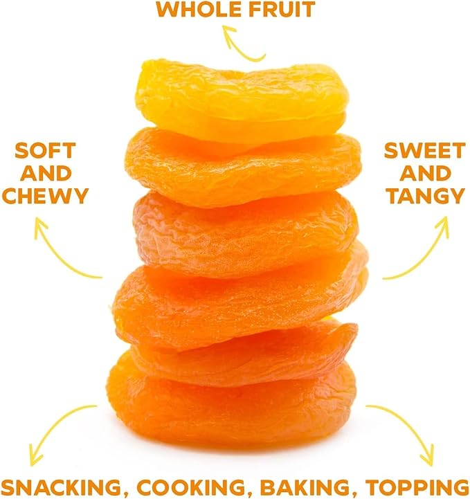 Drybox Dried Turkish Apricots No Sugar Added, Unsweetened Non-GMO | Dry Apricot Snacks | All