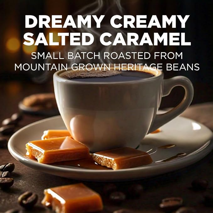 Maud's Salted Caramel Favored Instant Coffee, 26 ct, 100% Arabica Coffee, Medium Roast, Instant Hot