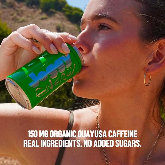 Joggy Clean Energy Drink | Solar Mango (12pk) | Organic Pre Workout Beverage with 150mg Guayusa