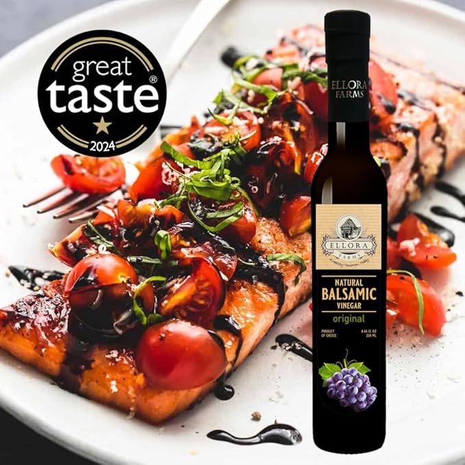 Ellora Farms, Plain Natural Balsamic Vinegar, Award-Winning, Thick and Creamy, No-added Sugars