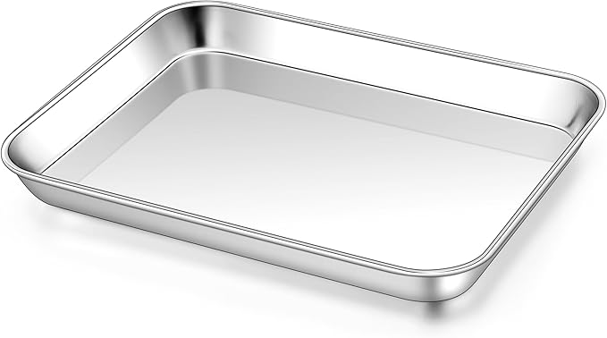 Homikit 1 Pack Baking Sheet, 9 x 7 Inches Stainless Steel Cookie Tray for Baking Cooking Toasting