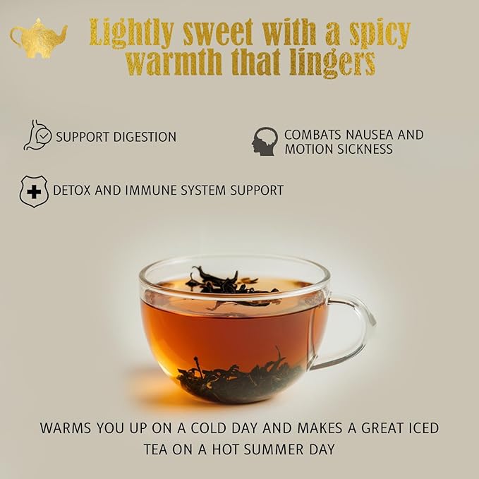 Ginger Lemon Tea, Loose Leaf Herbal Tea – Helps Reduce Nausea and Motion Sickness – Detox &