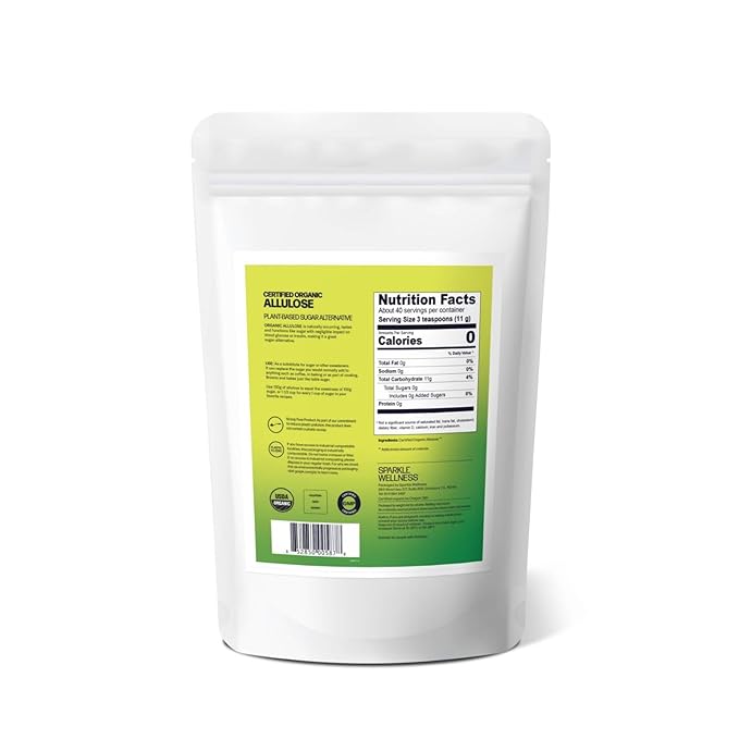 Sparkle Wellness Organic Allulose | A plant-based sugar alternative with zero glycemic impact |