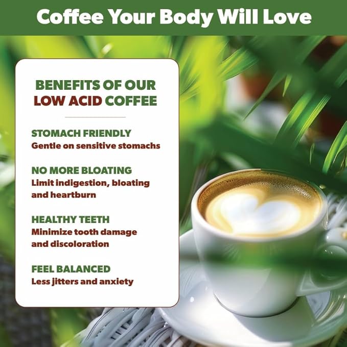 Low Acid Organic Coffee ??Whole Bean, Mold-Free & Stomach Friendly by Java Planet, Espresso Blend