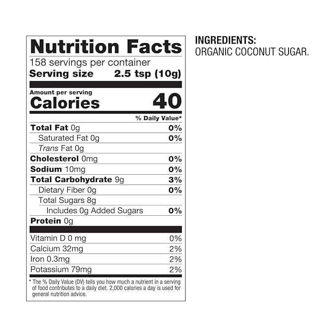 BetterBody Foods Organic Coconut Sugar, Gluten-Free, Non-GMO, Low Glycemic Sugar Substitute, 3.5