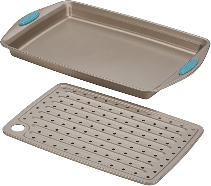 Rachael Ray Cucina Nonstick Bakeware Set with Grips, Nonstick Cookie Sheet / Baking Sheet and