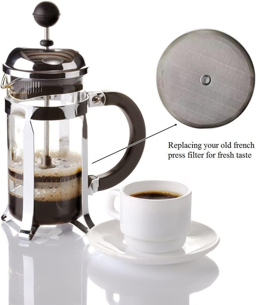 Universal 4 Inch French Press Replacement Screens, Coffee Press Filter