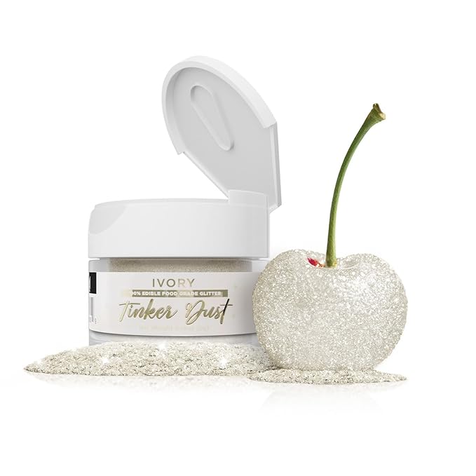 Bakell - Ivory Tinker Dust (5g, 1x Jar) Edible Glitter for Food, Desserts, and Beverages!