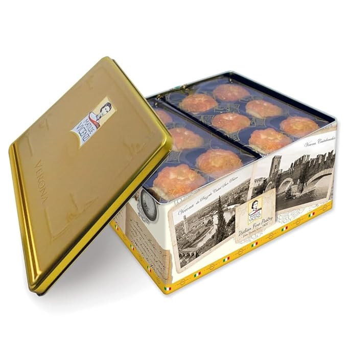 Matilde Vicenzi Verona Cookie Tin - Gourmet Italian Cookies Assortment in Individually Wrapped
